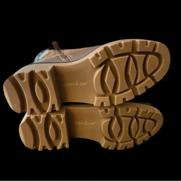 New MSRP $115 Violet & Red Womens Alexa Leather Lace Up Bootie Womens Sz 7.5 - Picture 8 of 13